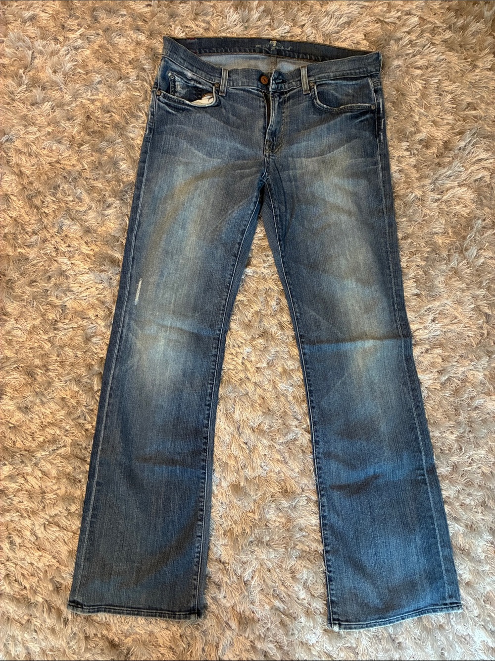 7 For All Mankind Bootcut Jeans - Faded Blue